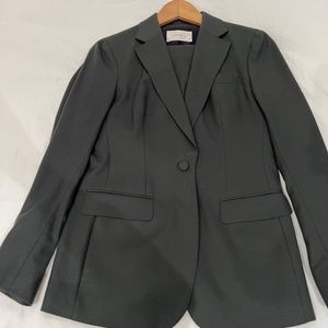 Suistudio dark green flannel suit, size 4/6